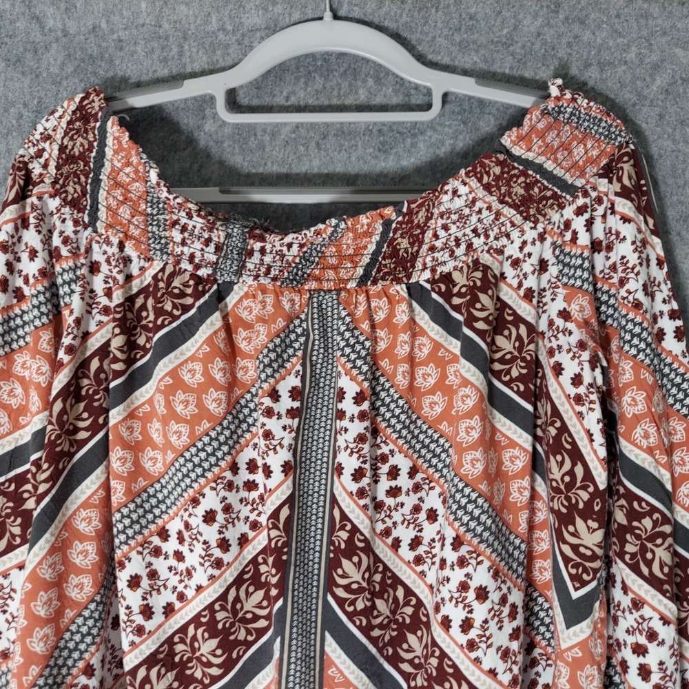 Knox Rose Womens XL Boho Top Festival Chic Boutique Patchwork Statement Style - Picture 9 of 12